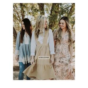 Beige Pinafore Dress